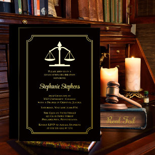 Elegant Black Law Attorney Graduation Party