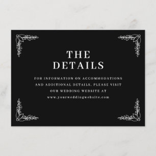 Elegant Black Leaf Motions Enclosure Card