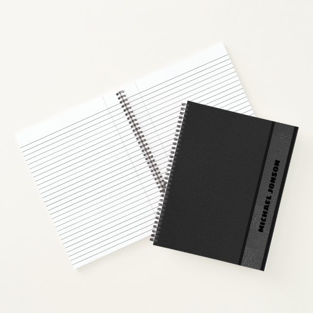 Elegant Black Leather Look Notebook (Inside)