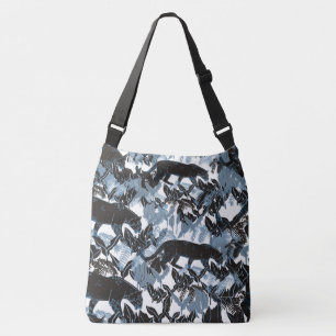 Elegant Black Leopards in the Jungle Crossbody Bag