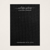 Elegant Black Linen Jewellery Earring Display Card