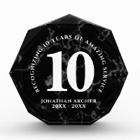 Elegant Black Marble 10 Years Work Anniversary