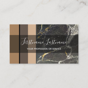 Elegant black marble minimal earth tone rectangles business card
