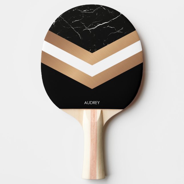 Elegant Black  Marble Ping Pong Paddle (Front)