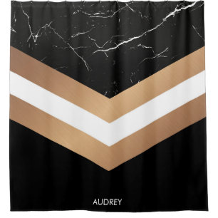 Elegant Black Marble Shower Curtain