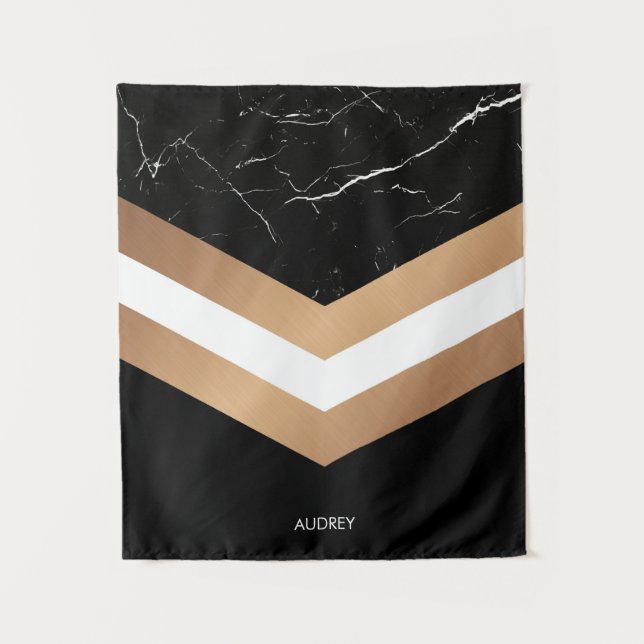 Elegant Black  Marble Tapestry (Front)