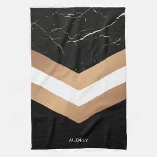 Elegant Black Marble Tea Towel