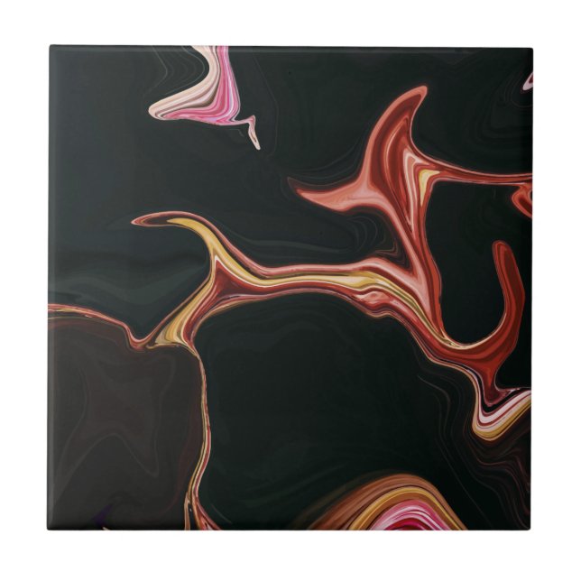 Elegant Black Marble Texture Background Ceramic Tile (Front)