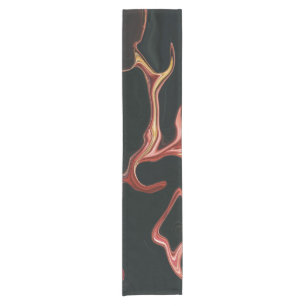 Elegant Black Marble Texture Background Short Table Runner