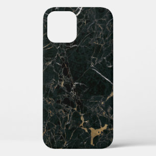 Elegant Black Marble: Textured Background iPhone 12 Case