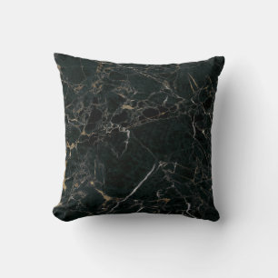 Elegant Black Marble: Textured Background Cushion