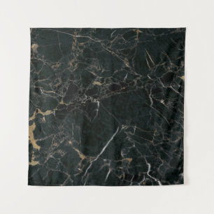 Elegant Black Marble: Textured Background Tapestry