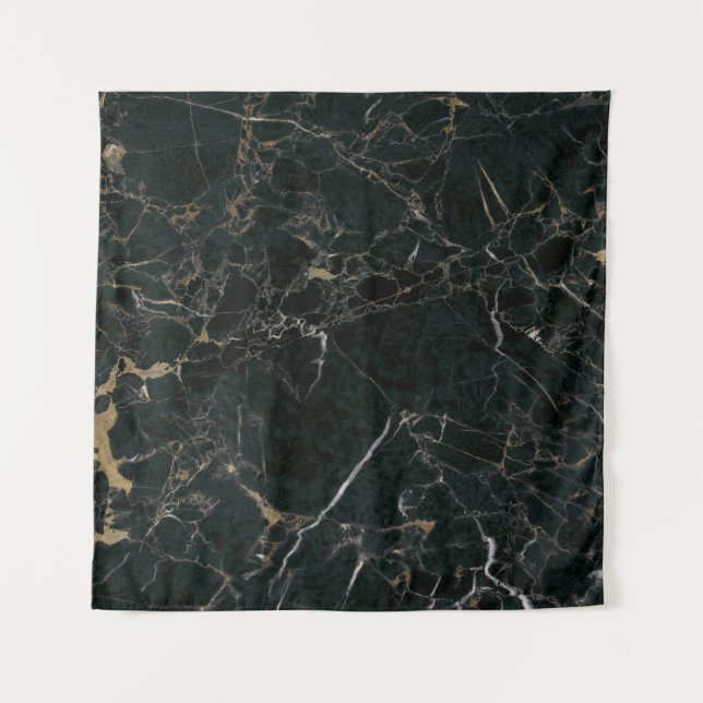 Elegant Black Marble: Textured Background Tapestry (Front)
