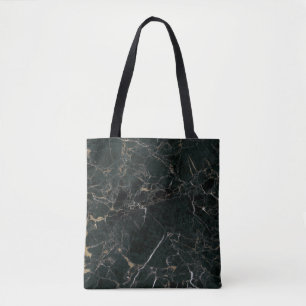 Elegant Black Marble: Textured Background Tote Bag