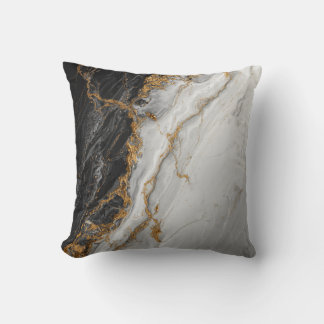 Elegant Black Marble with Gold textured Cushion