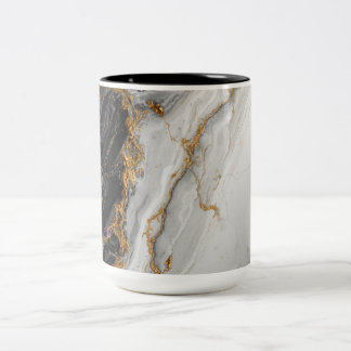 Elegant Black Marble with Gold textured Two-Tone Coffee Mug