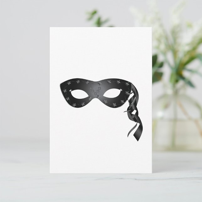 Elegant Black Masquerade Mask with Floral Lace Invitation (Creator Uploaded)