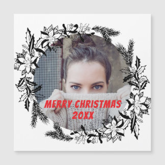 Elegant Black Merry Christmas Custom Photo 