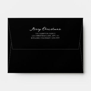 Elegant Black Merry Christmas Envelope