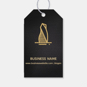 Elegant Black Metallic Real Estate Gift Tags