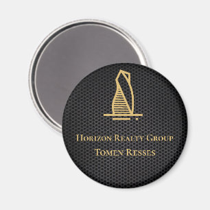 Elegant Black Metallic Real Estate Magnet