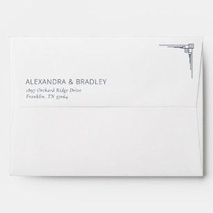 Elegant Black Minimalist Abstract Lines Envelope