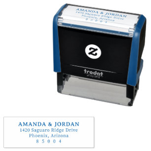 Elegant Black Minimalist Address Self-inking Stamp