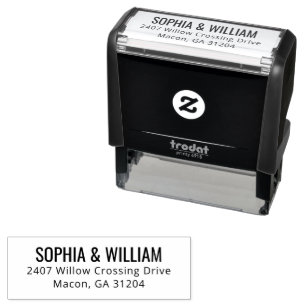 Elegant Black Minimalist Address Stamp