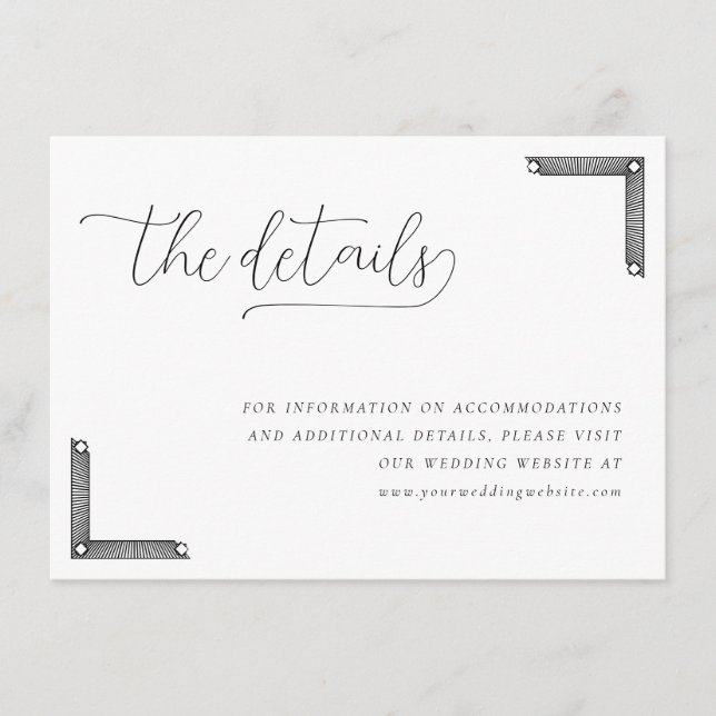Elegant Black Minimalist Calligraphy Enclosure Card (Front)