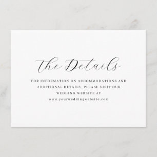 Elegant Black Minimalist Calligraphy Enclosure Card