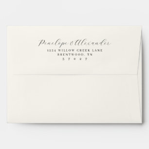 Elegant Black Minimalist Calligraphy Envelope