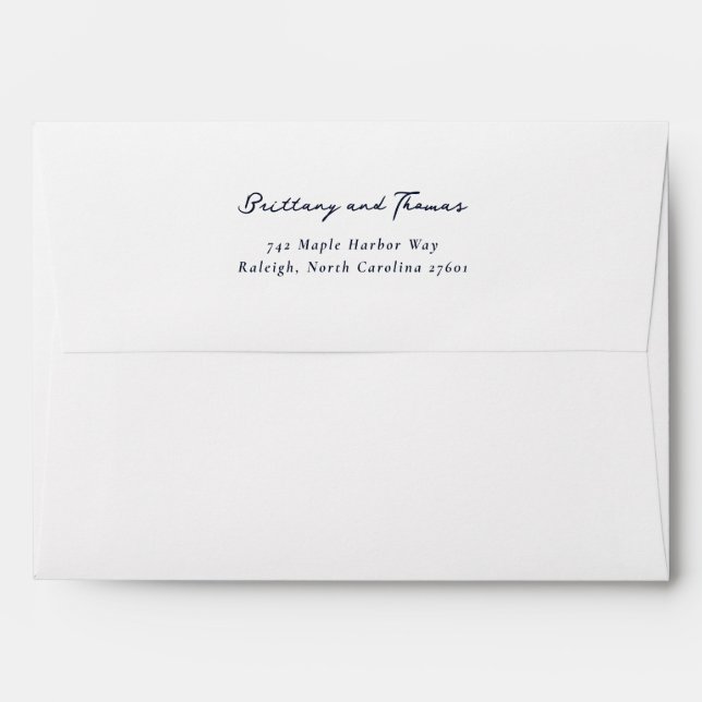 Elegant Black Minimalist Calligraphy Envelope (Back (Top Flap))
