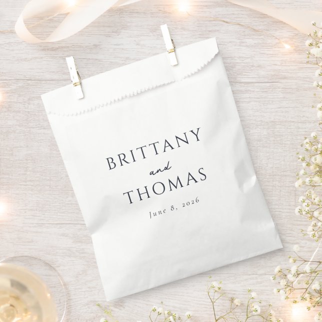 Elegant Black Minimalist Calligraphy Favour Bag (Clipped)
