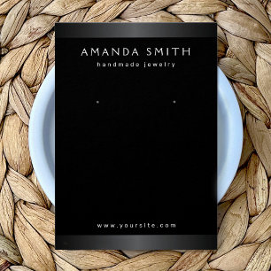 Elegant black minimalist earring display card