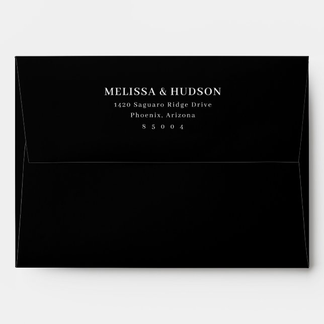 Elegant Black Minimalist Envelope (Back (Top Flap))