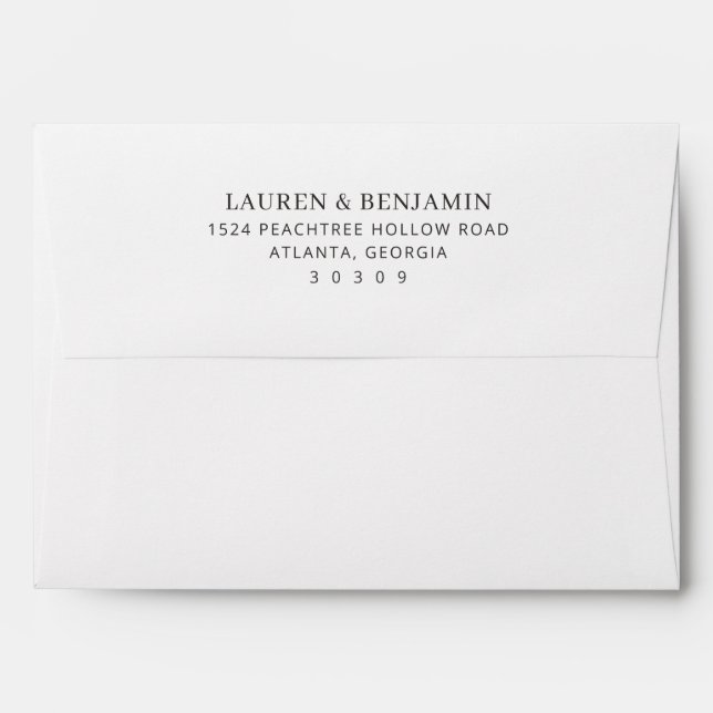 Elegant Black Minimalist Envelope (Back (Top Flap))