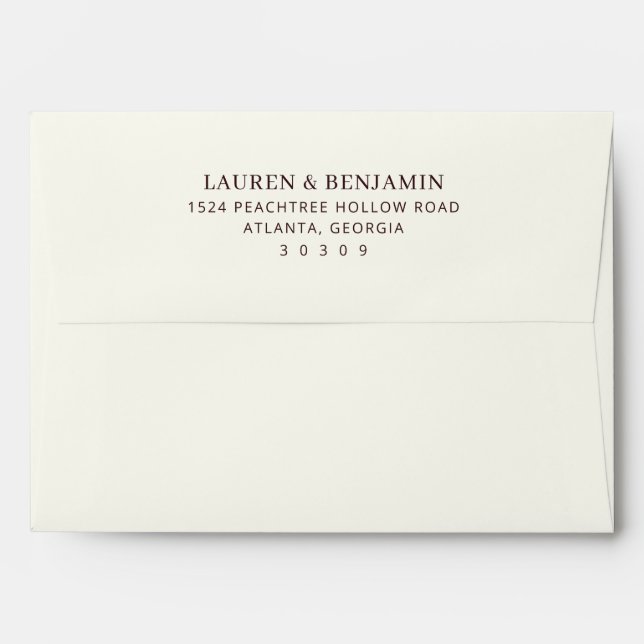 Elegant Black Minimalist Envelope (Back (Top Flap))