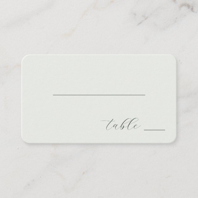 Elegant Black Minimalist Lines Place Card (Front)