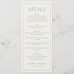 Elegant Black Minimalist Menu