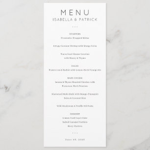 Elegant Black Minimalist Menu