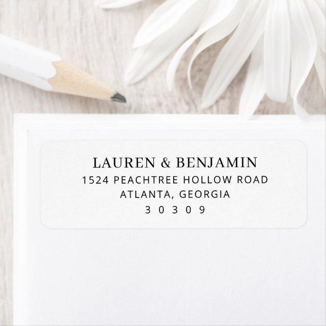 Elegant Black Minimalist Return Address Label (Insitu)