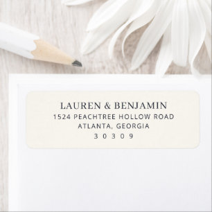 Elegant Black Minimalist Return Address Label