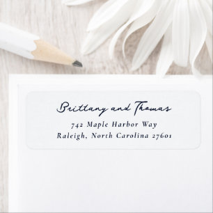 Elegant Black Minimalist Return Address Label