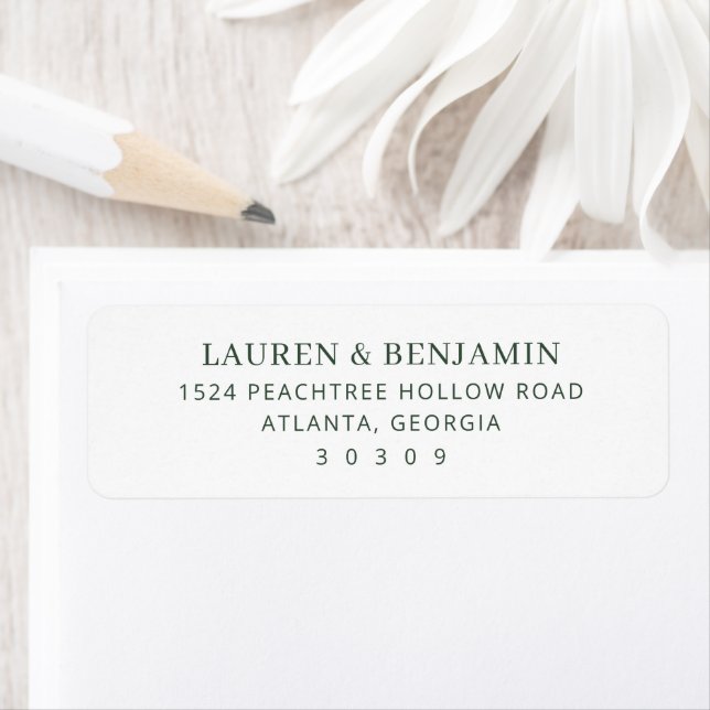 Elegant Black Minimalist Return Address Label (Insitu)
