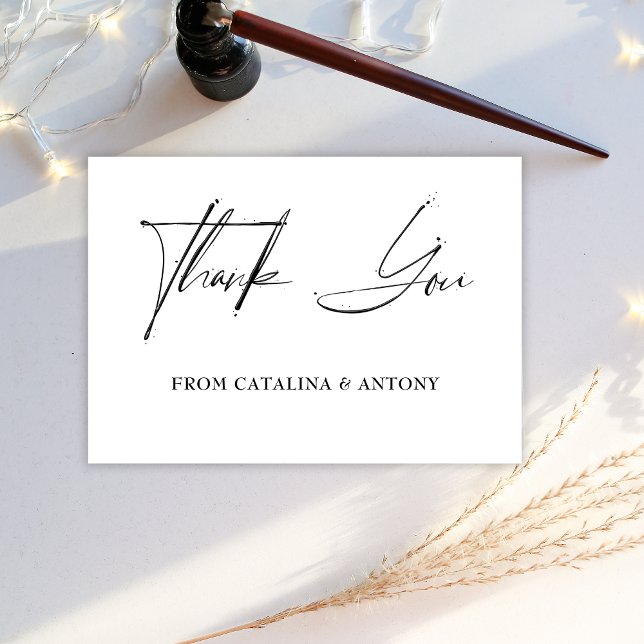 Elegant Black Minimalist Thank You Card (Creator Uploaded)