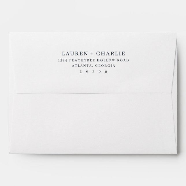 Elegant Black Minimalist Typographic Envelope (Back (Top Flap))