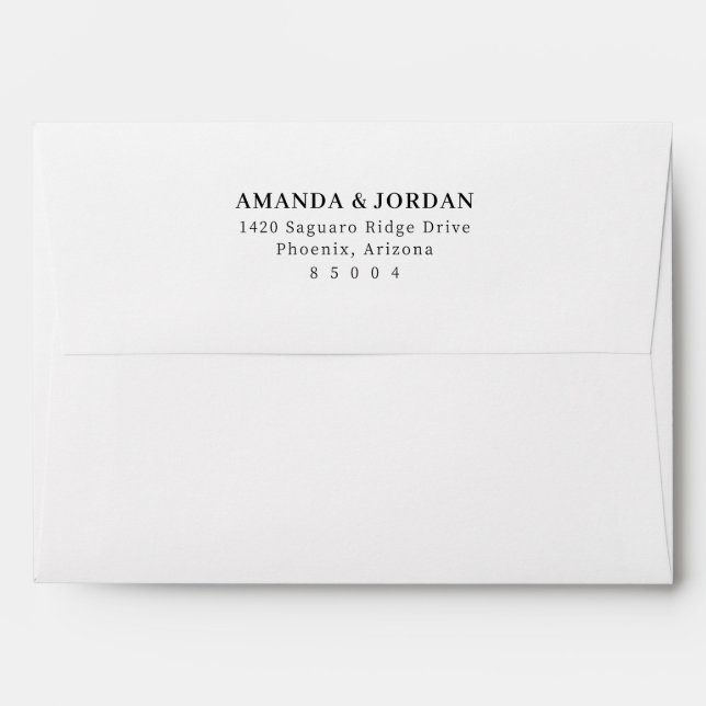 Elegant Black Minimalist Typographic Envelope (Back (Top Flap))