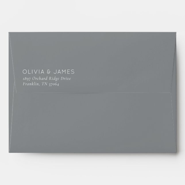 Elegant Black Minimalist Typographic Envelope (Back (Top Flap))