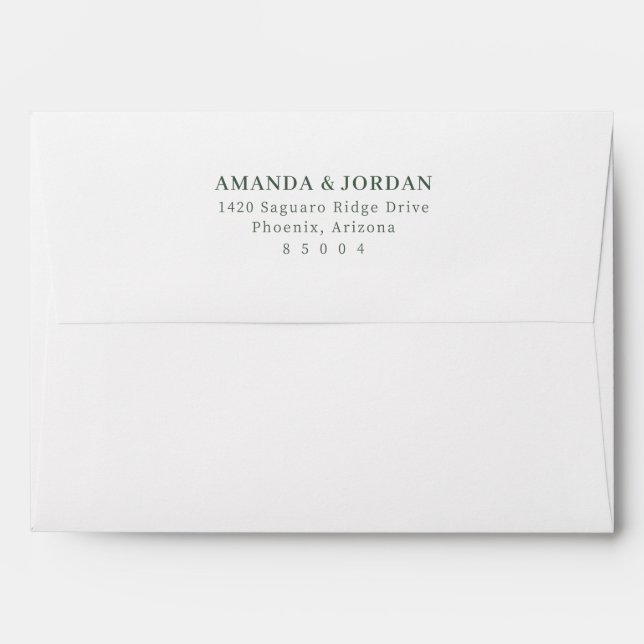 Elegant Black Minimalist Typographic Envelope (Back (Top Flap))