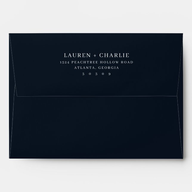 Elegant Black Minimalist Typographic Envelope (Back (Top Flap))